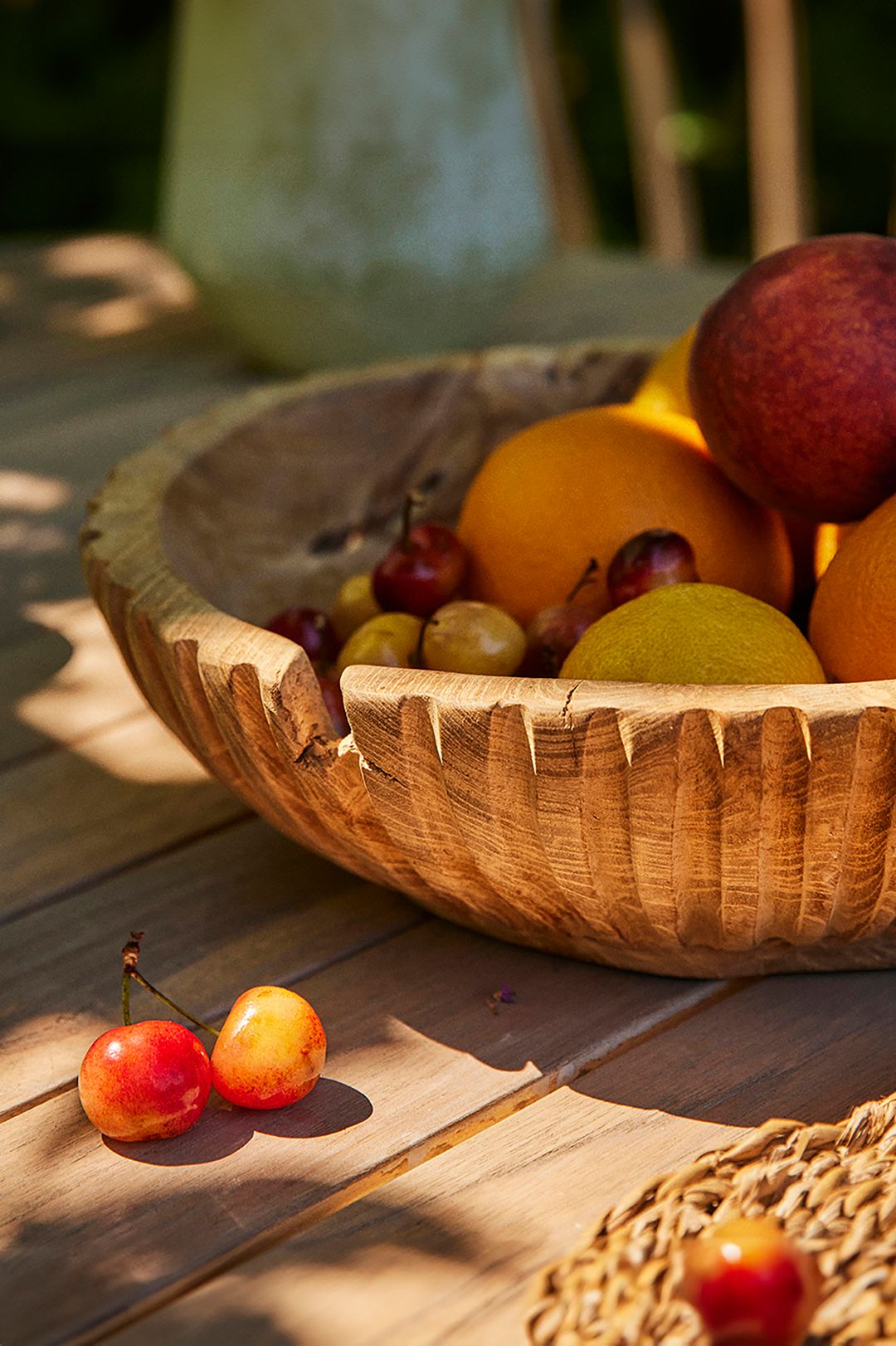 Teak Serving Bowl, Low - Multi, Standard, One Size