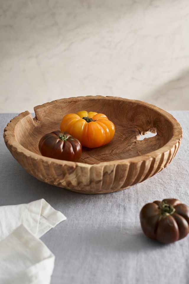 Teak Serving Bowl, Low #1