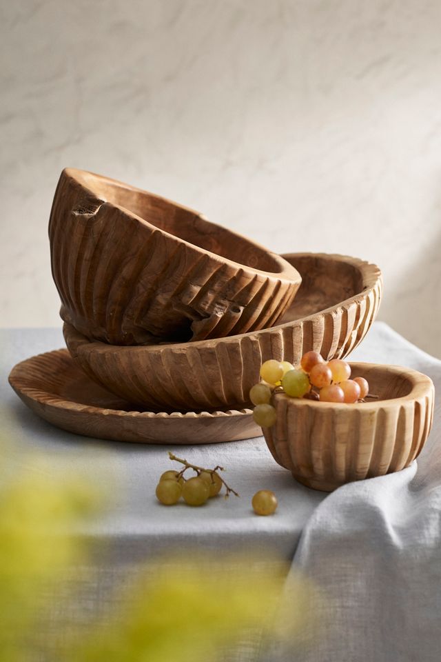 Teak Serving Bowl, Tall #1