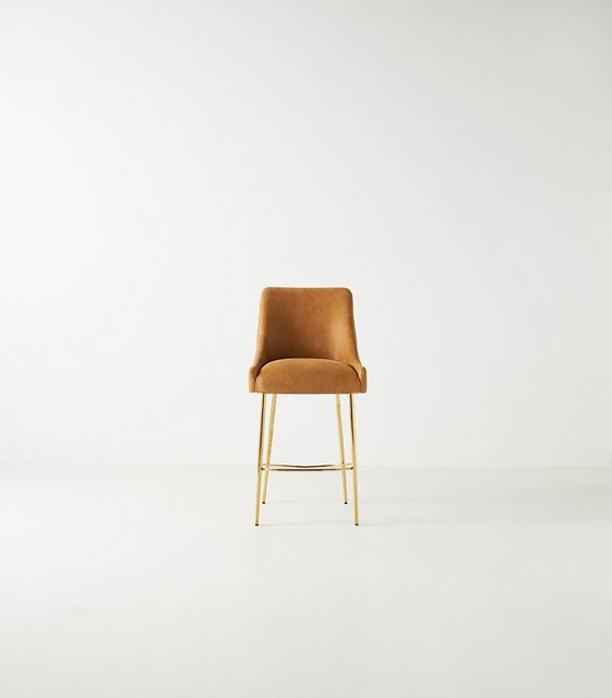 Elowen Leather Counter Stool Anthropologie