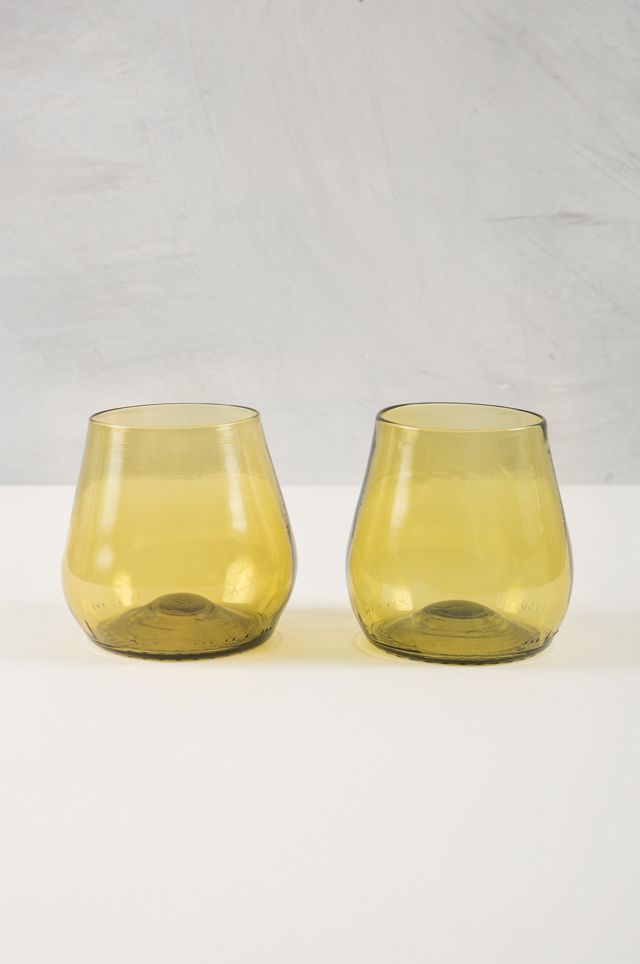 Remark Glass Stemless Wine Bottle Glasses, Set of 2 #1