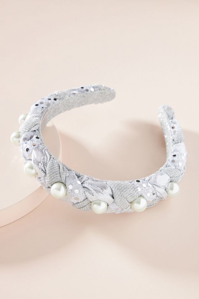 HTF NEW ANTHROPOLOGIE Carrie Embellished Headband Happy_New_Year_Champagne_Bead_  main image 2