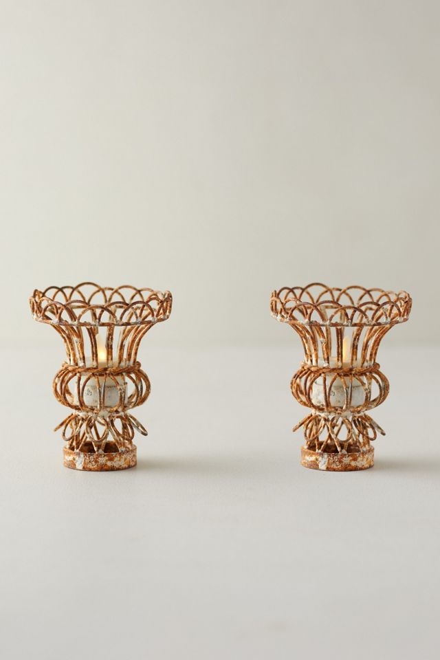 Ornate Iron Tea Light Holders, Set of 2 #1