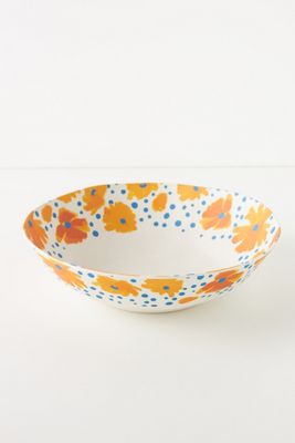 Vera for Anthropologie Poppies Bamboo Melamine Serving Bowl