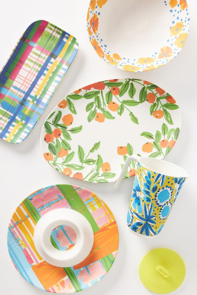 Vera for Anthropologie Poppies Bamboo Melamine Serving Platter #3