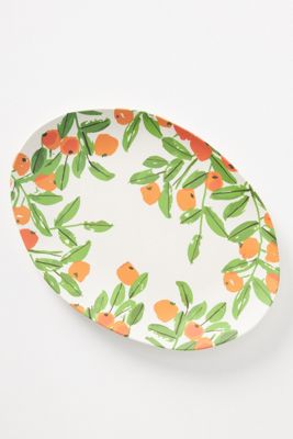 Vera for Anthropologie Poppies Bamboo Melamine Serving Platter