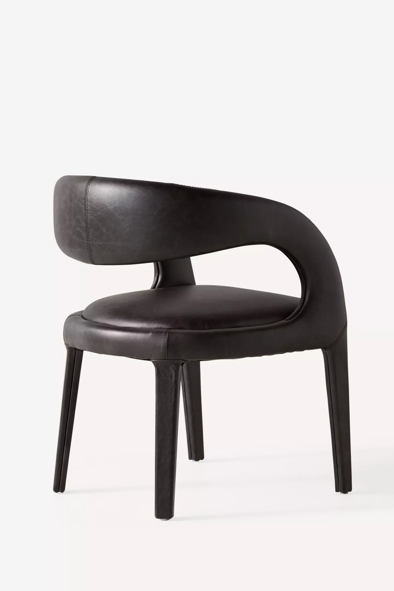 Leather Hagen Dining Chair three-quarter view