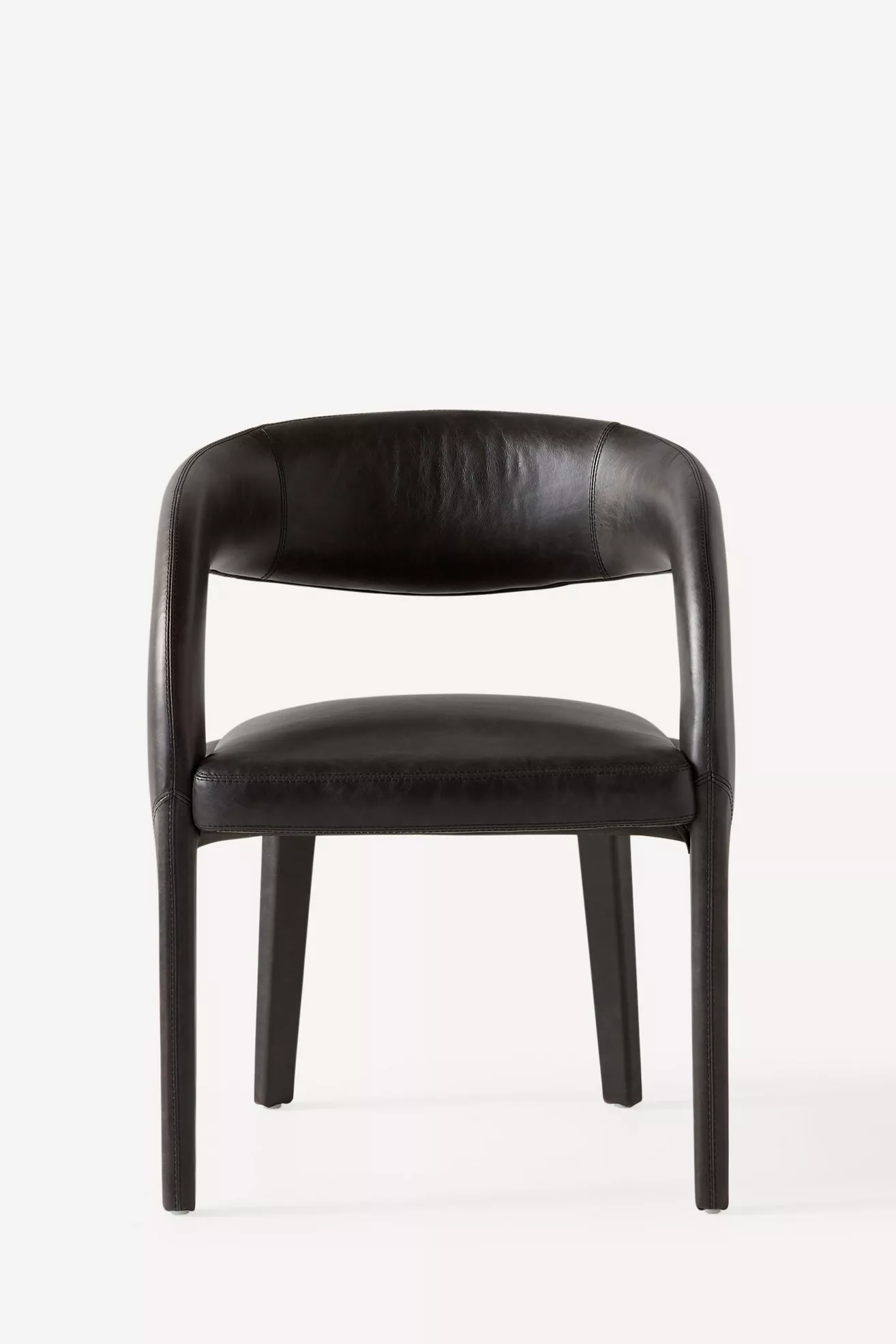 Leather Hagen Dining Chair front view detail