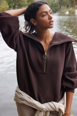 Varley Vine Half-zip Pullover In Coffee Bean