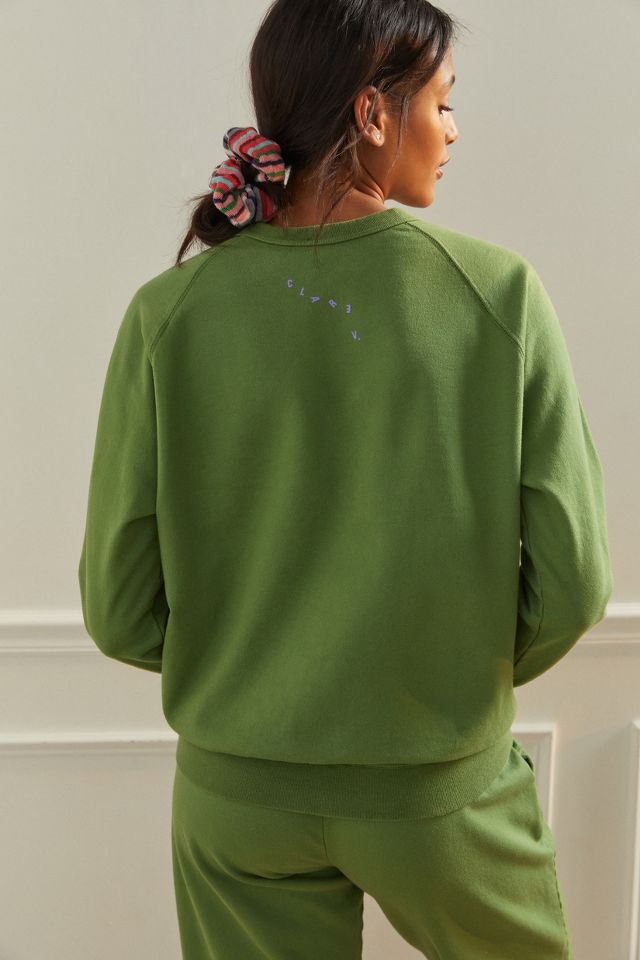 Clare V Tiger Sweatshirt In Green