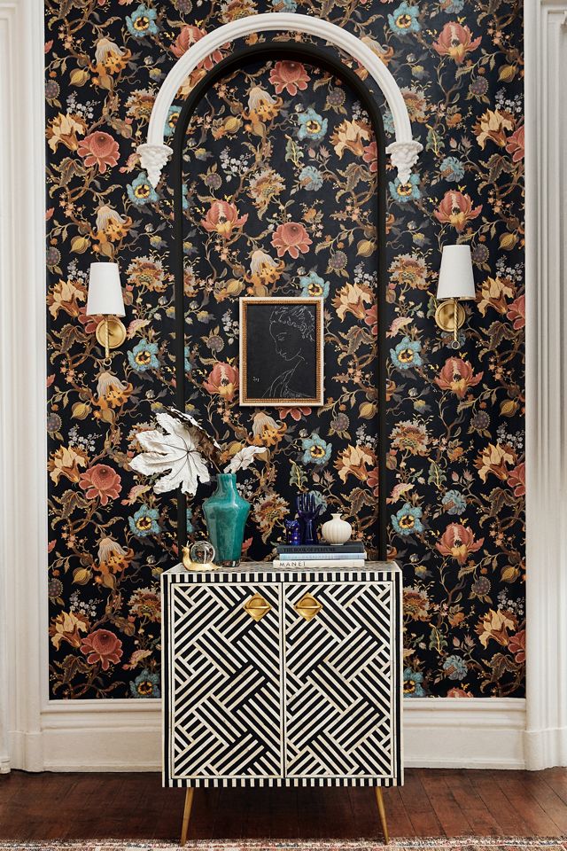 Optical Inlay Entryway Cabinet #6