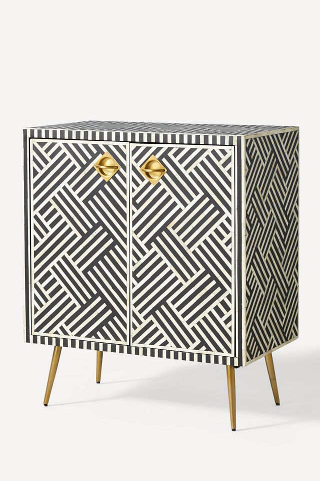 Optical Inlay Entryway Cabinet #1