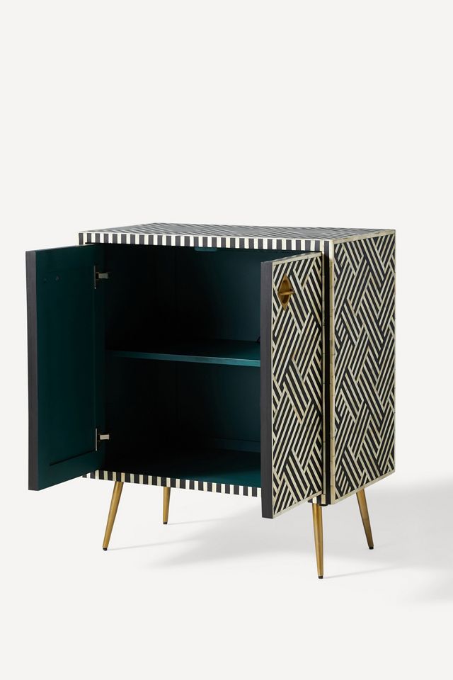 Optical Inlay Entryway Cabinet #2