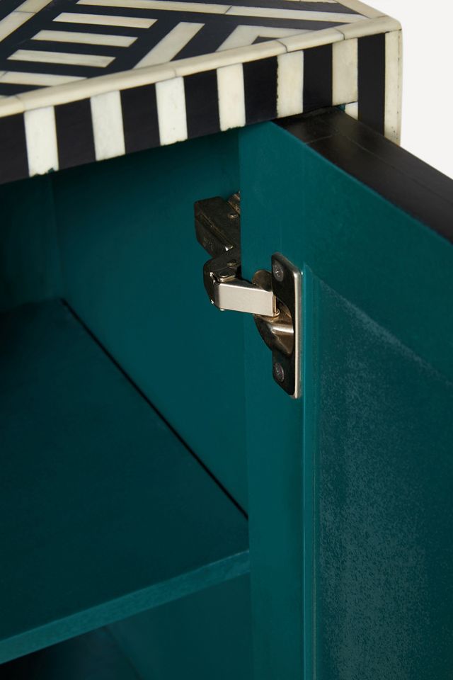 Optical Inlay Entryway Cabinet #3