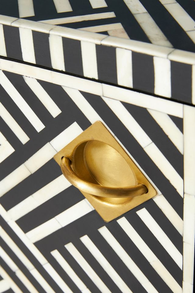 Optical Inlay Entryway Cabinet #4