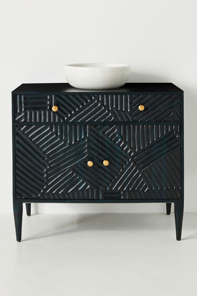 Handcarved Paje Single Bathroom Vanity #2