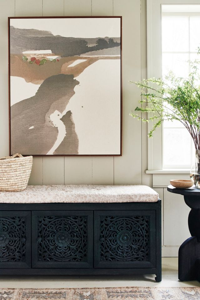 Handcarved Lombok Storage Bench #6