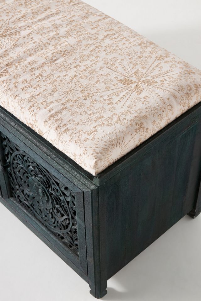 Handcarved Lombok Storage Bench #5