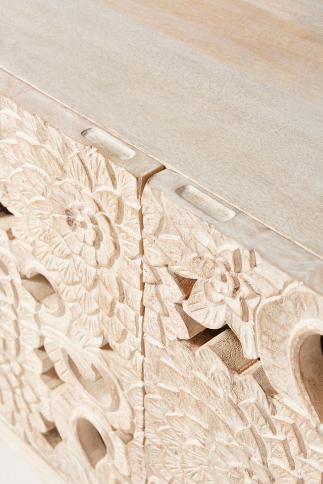 Handcarved Lotus Media Console #5