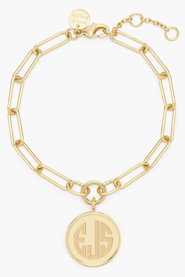 Brook & York Custom Monogram Coin Charm Necklace