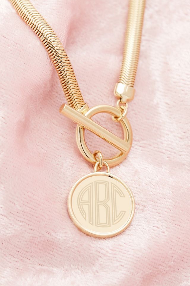 Brook & York Custom Monogram Herringbone Toggle Necklace #2
