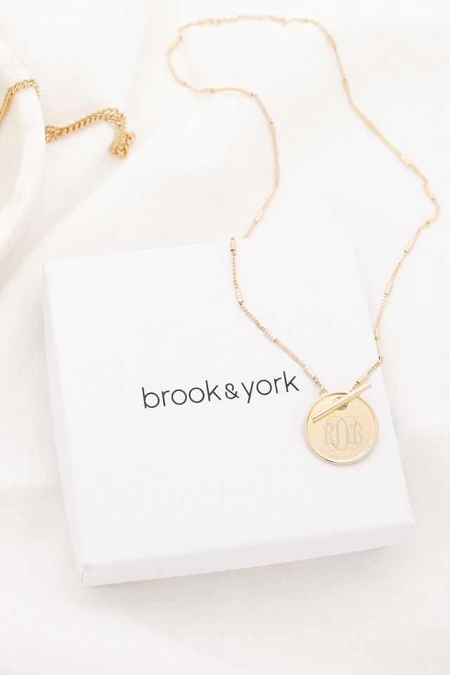 Brook & York Custom Monogram Statement Pendant Necklace