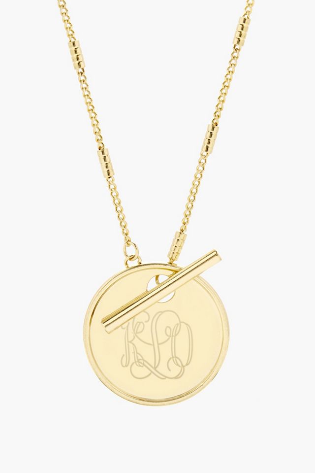 Brook & York Custom Monogram Coin Charm Necklace