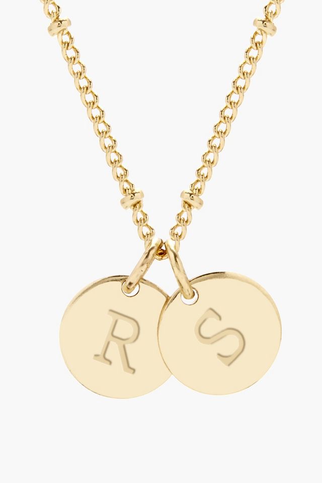 Disc Monogram Necklace - Personalized Monogram Necklace - Gold Monogram Necklace - Dainty Monogram Necklace - Dainty initials Disc Necklace