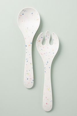 Selby Terrazzo Bamboo Melamine Serving Set