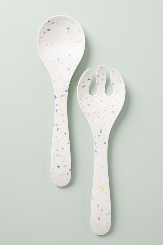 Selby Terrazzo Bamboo Melamine Serving Set