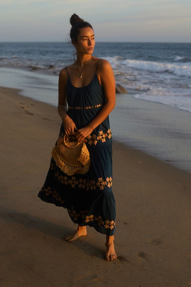 roller rabbit embroidered dress Faith Dress with Blue Embroidery