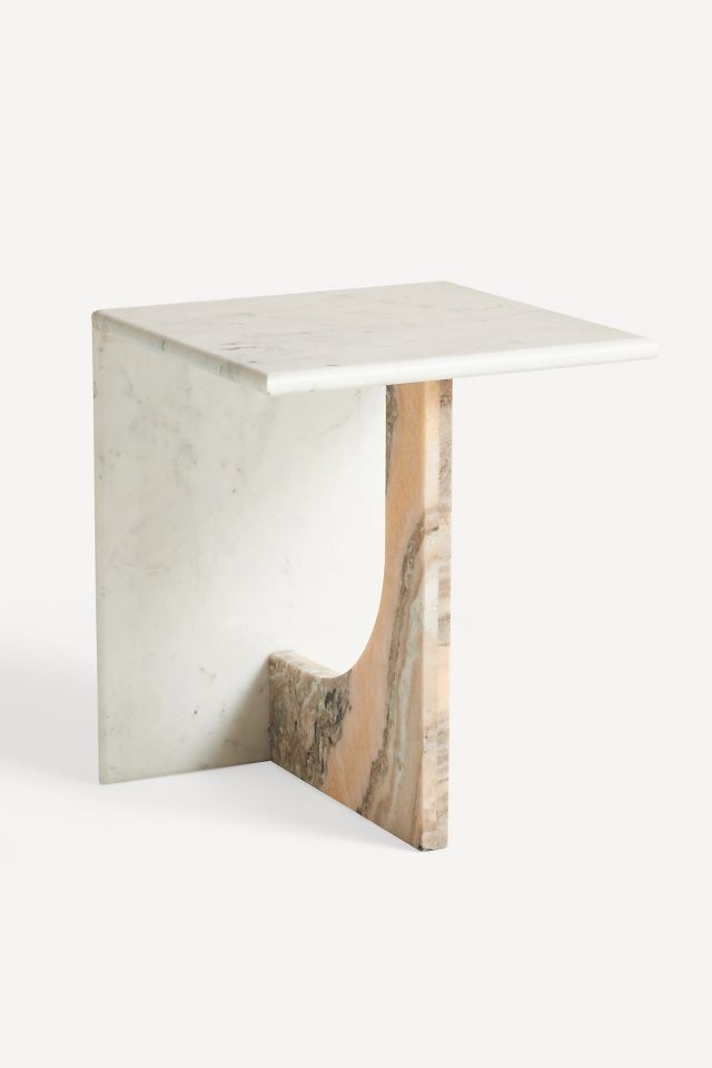 Narrow marble deals side table