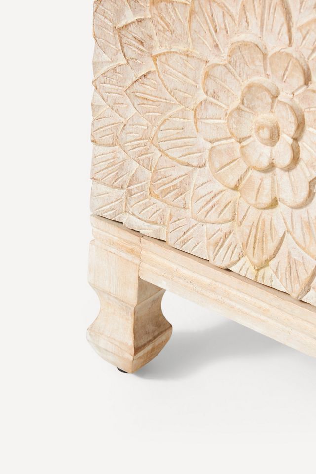 Handcarved Lotus Entryway Cabinet #5