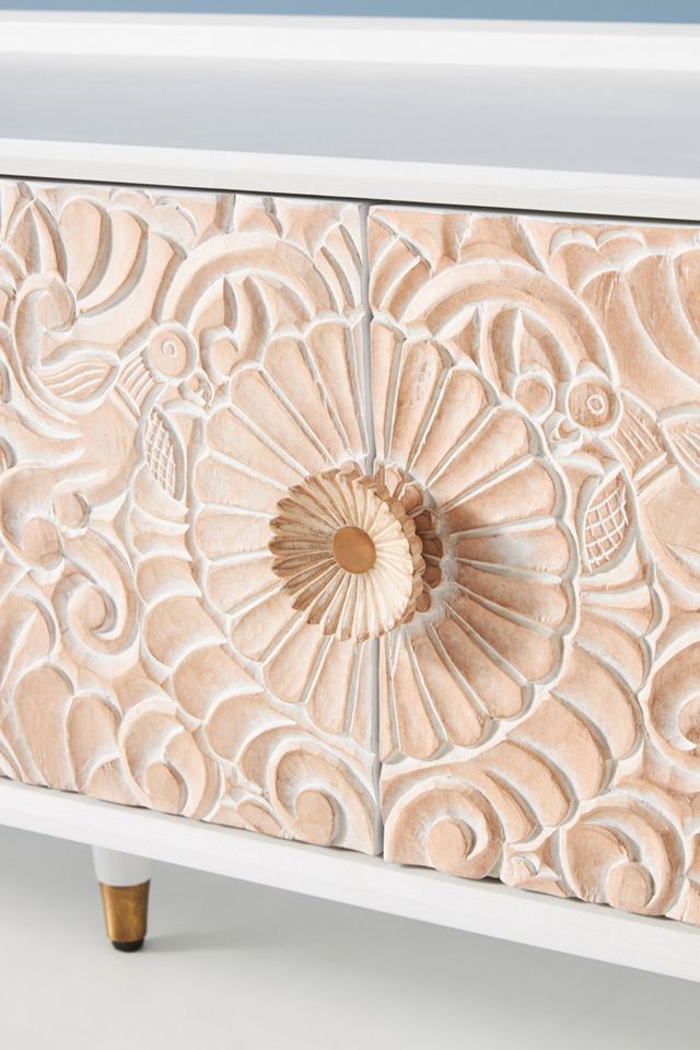 Handcarved Gulliver Storage Bench #4