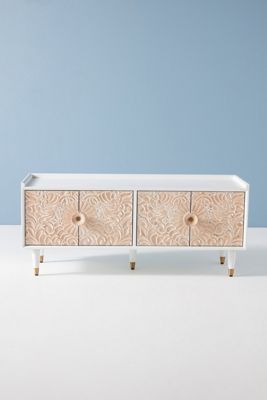 Handcarved Gulliver Storage Bench