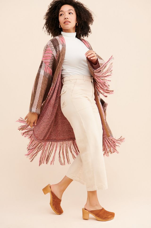 Plaid hotsell fringe cardigan