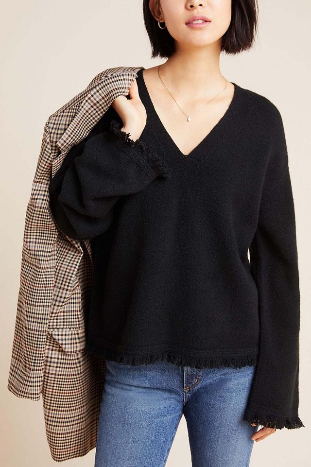 Joy Fringed V-Neck Sweater #4