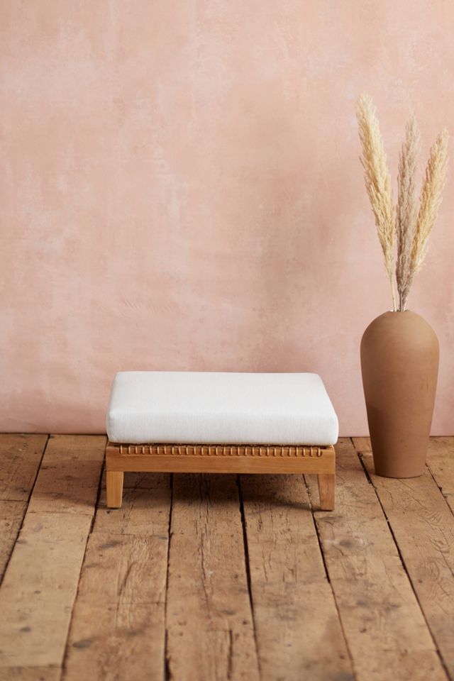 Sonoma Woven Teak Ottoman #3