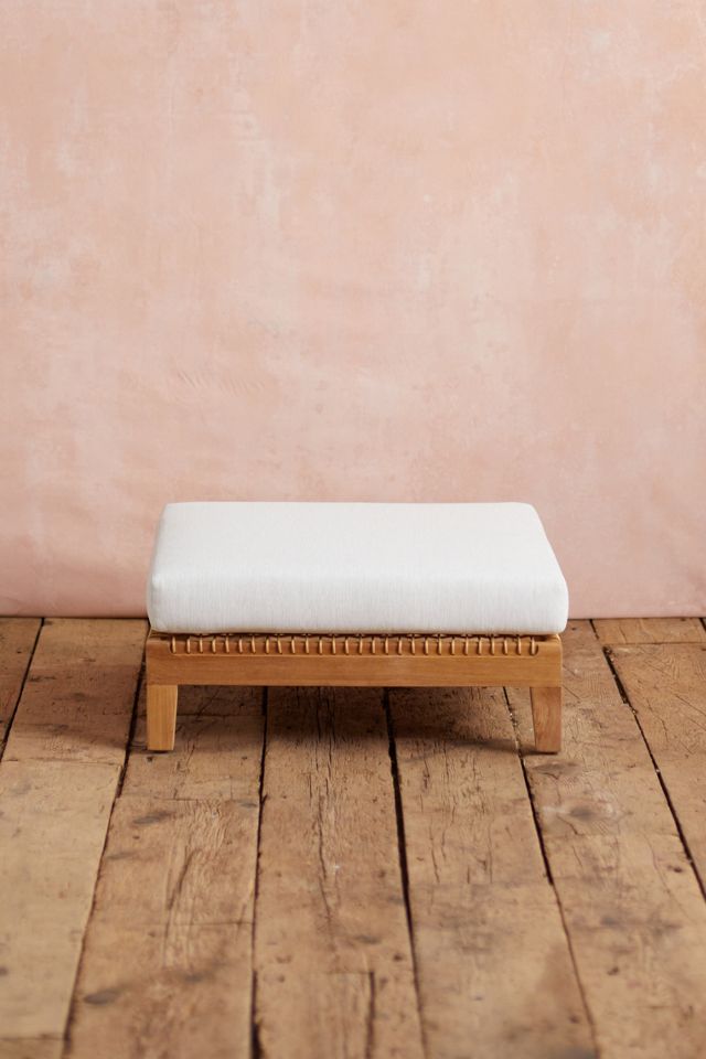 Sonoma Woven Teak Ottoman #1