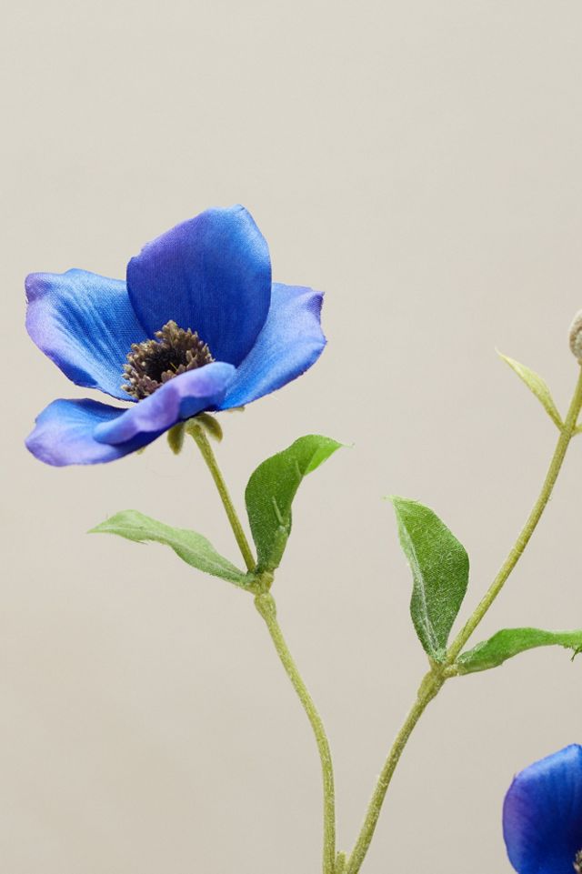 Faux Anemone Stem, Blue #1