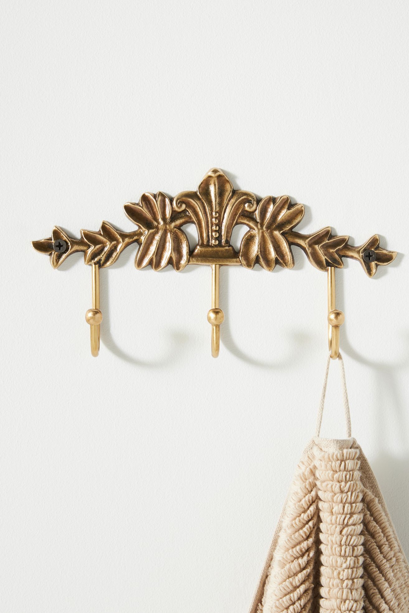 Primrose Hook Rack - Brass, One Size