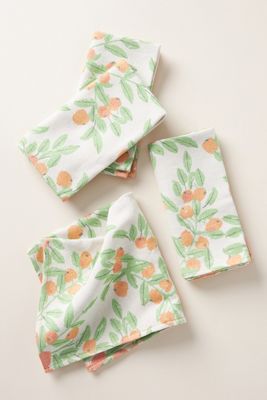 Vera for Anthropologie Jacquard-Woven Perennial Napkins, Set of 4