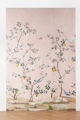Anthropologie Blossom Chinoiserie Mural In Pink