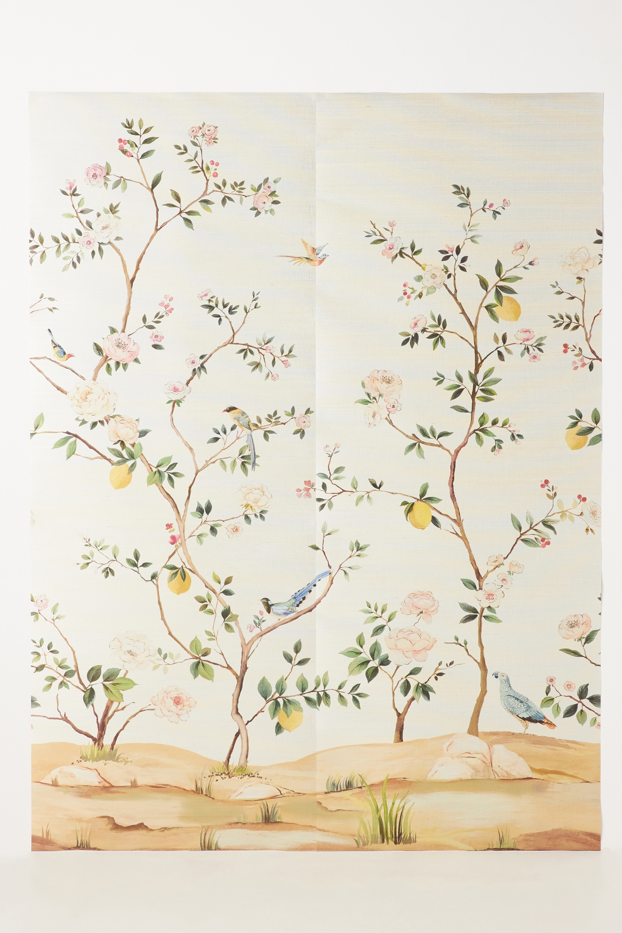 Blossom Chinoiserie Grasscloth Mural