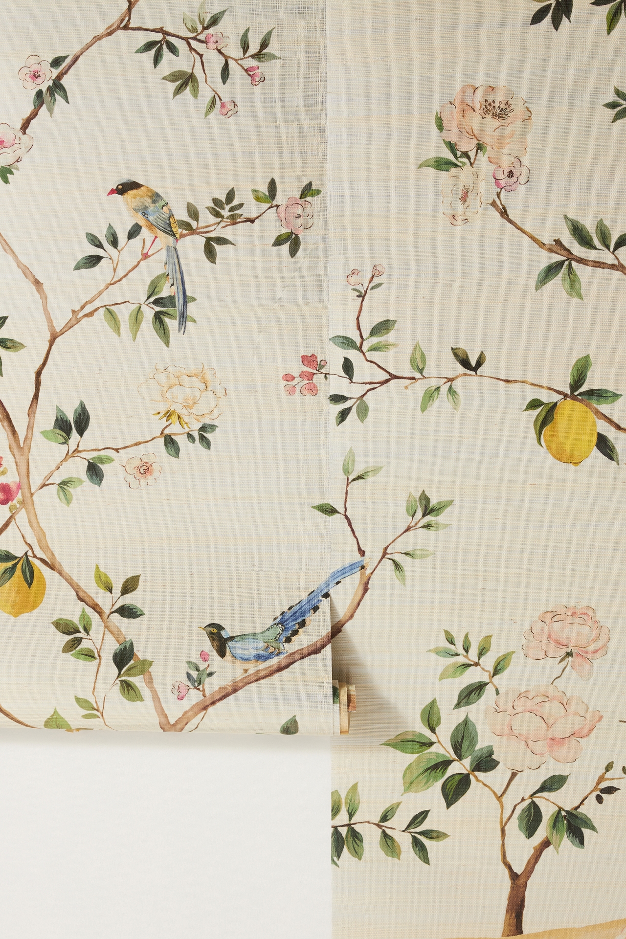 Blossom Chinoiserie Grasscloth Mural