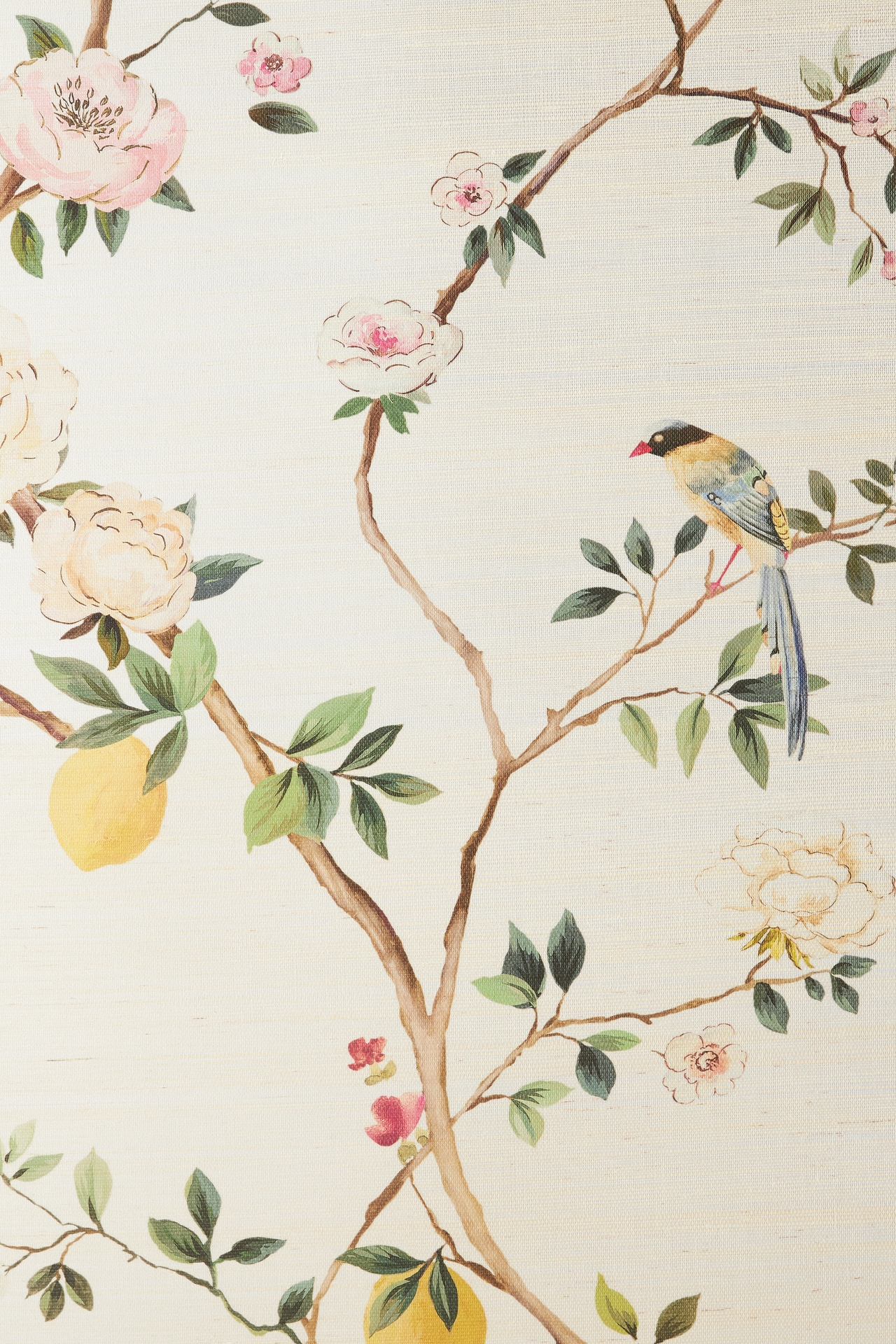 Blossom Chinoiserie Grasscloth Mural