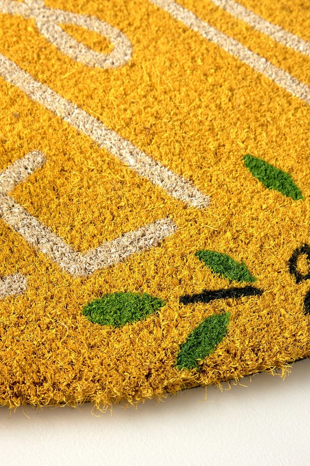 Lemon Vine Hooked Door Mat