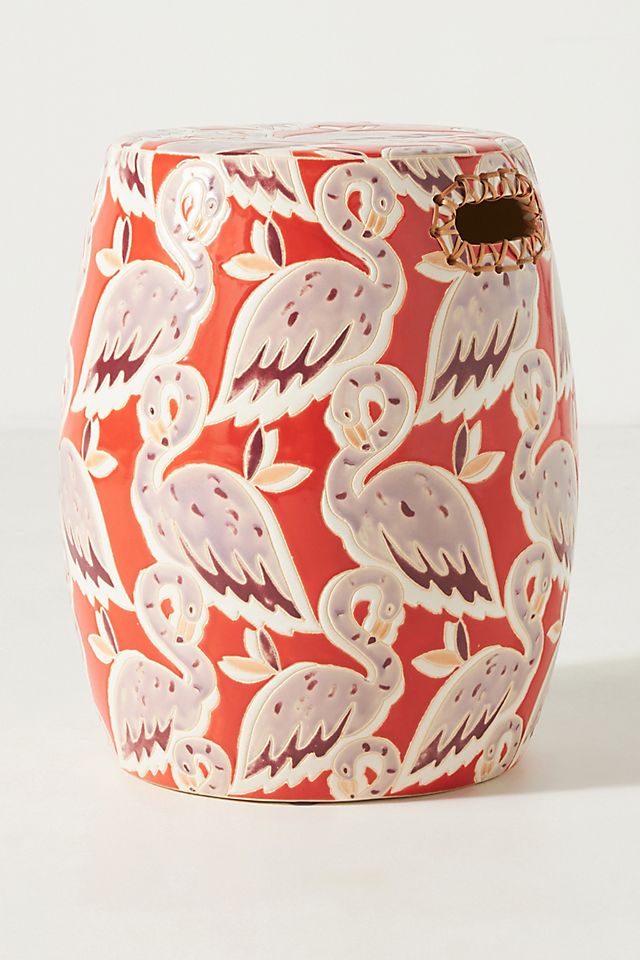 Flamingos Ceramic Stool