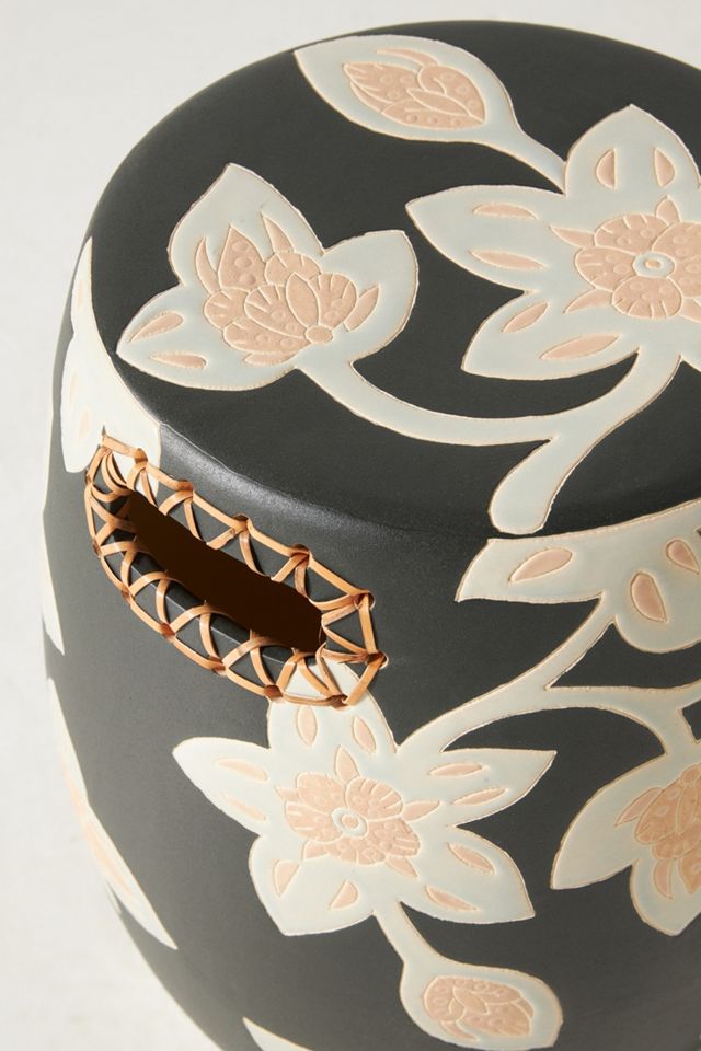 ⭐️ 香　炉　⭐️   ◼️染錦 梅牡丹◼️ Josephine Batik Ceramic Stool | AnthroHome