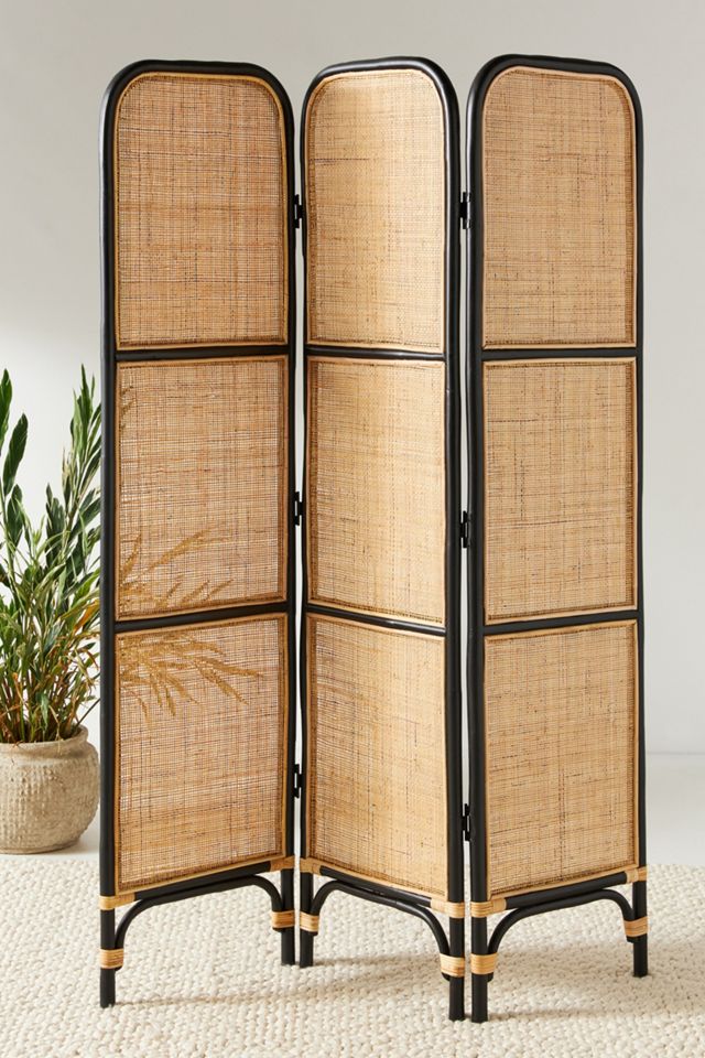 Scarlett Rattan Room Divider Screen Anthropologie